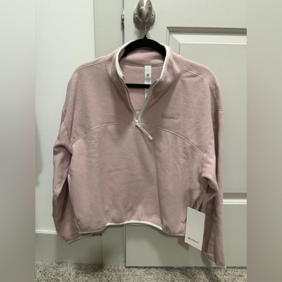 Lulu Lemon Small Pink Tumbled Fleece Half-Zip Jacket. πβ‘οΈ - Picture 1 of 3